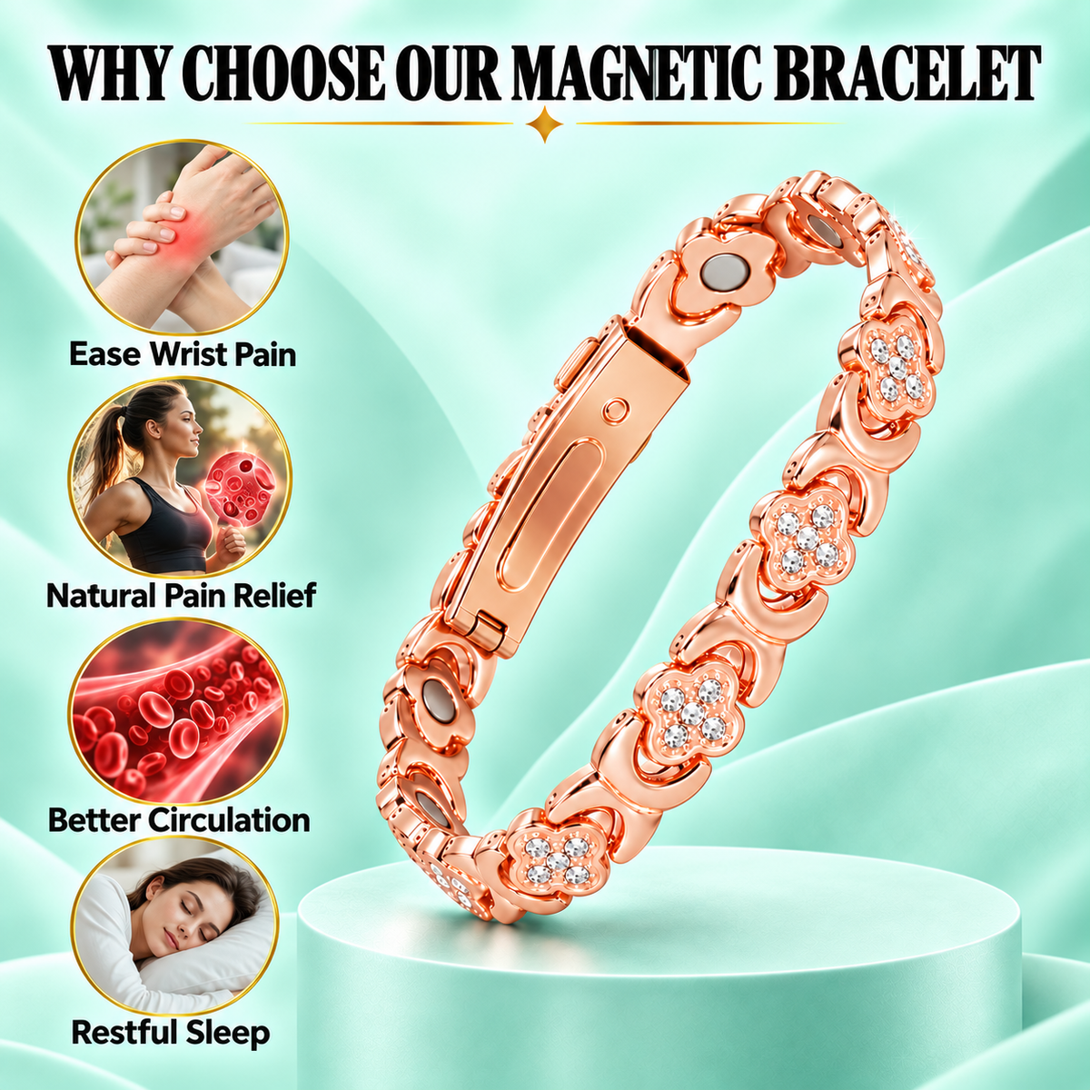 Premium Pure Copper Magnetic Bracelet for Women