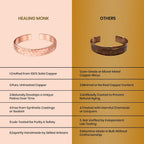 Pure copper cuff bracelet, minimalist profile
