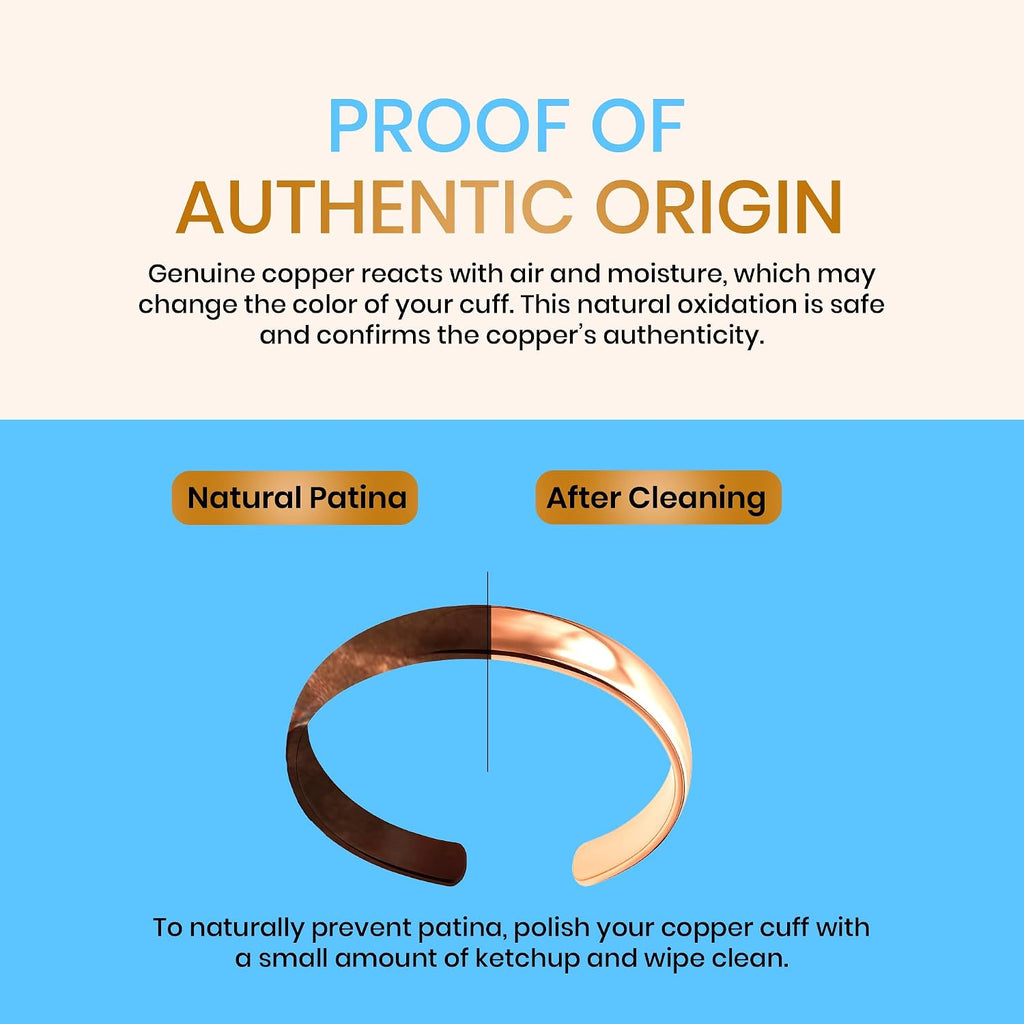 Adjustable open copper cuff that fits most wrist sizes
