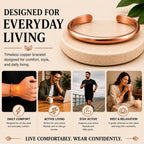 Uncoated copper cuff bracelet that develops a patina with wear