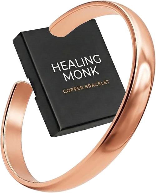 Healing Monk solid copper cuff bracelet, hand-forged in Nepal