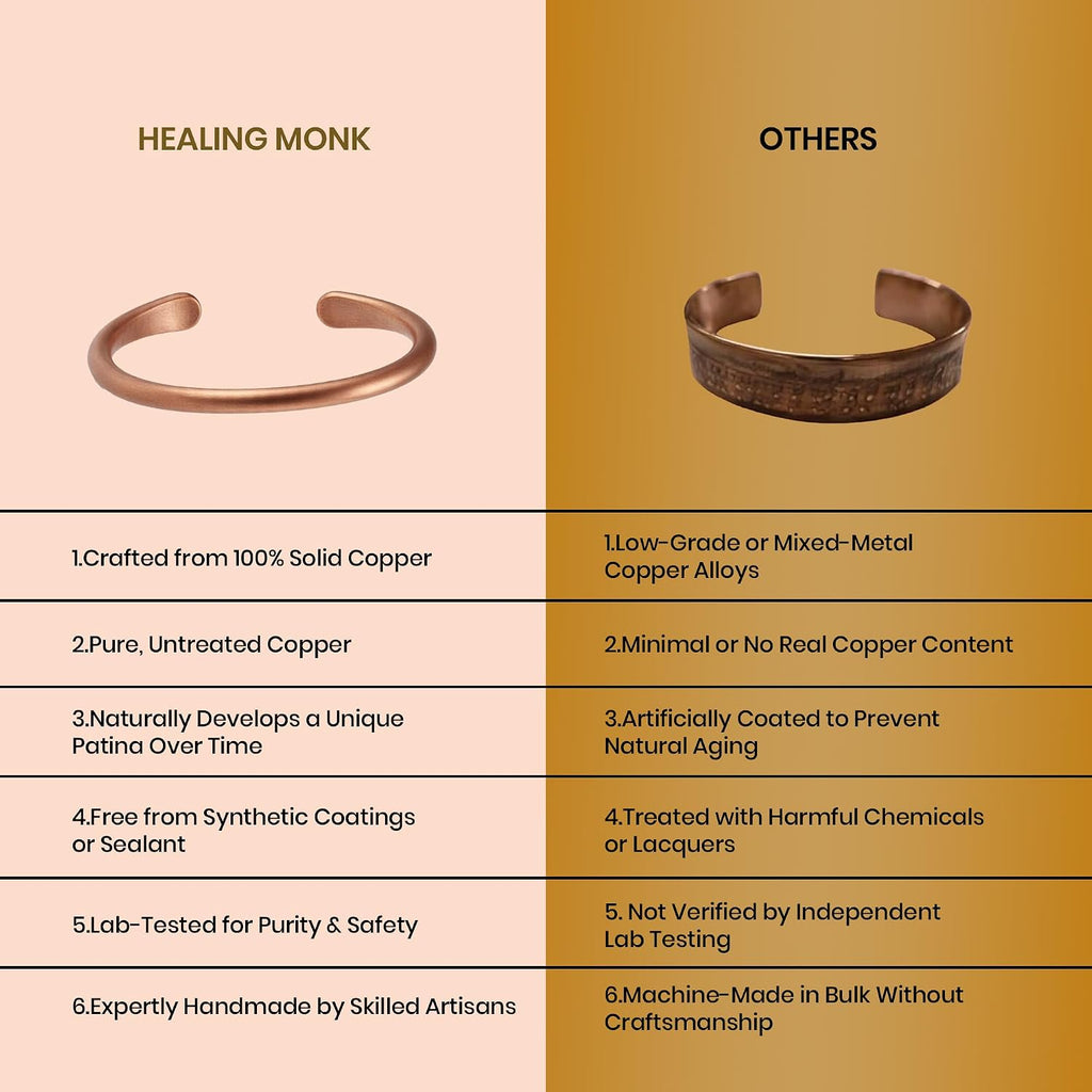 Solid copper cuff bracelet in the Healer finish