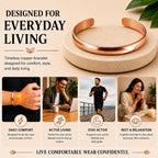 Pure copper cuff bracelet with a natural patina finish