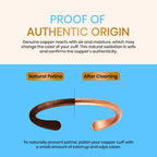 Copper cuff bracelet with a minimalist unisex design
