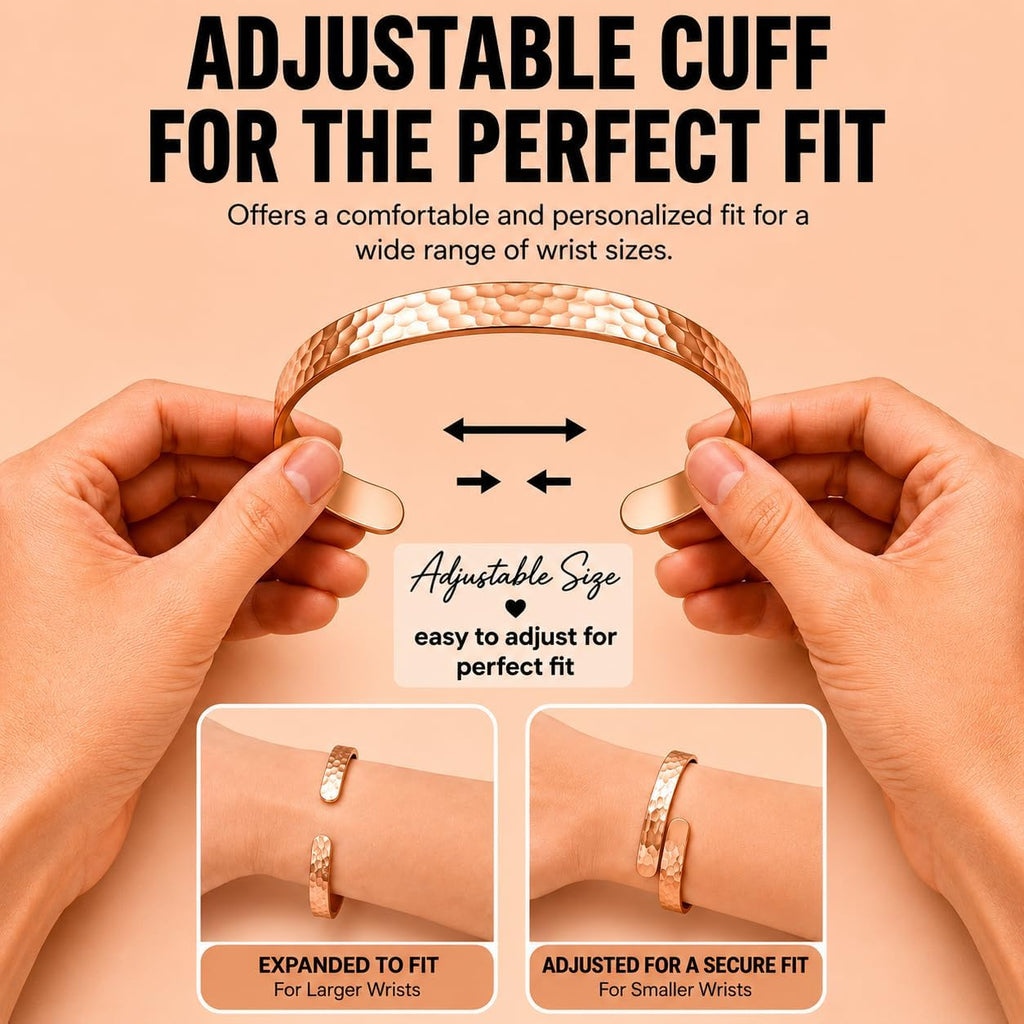 Solid copper cuff bracelet in the Twist finish