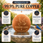 Copper bird bath disc, weather-resistant and reusable