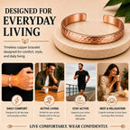 Solid copper cuff bracelet in the Terra finish